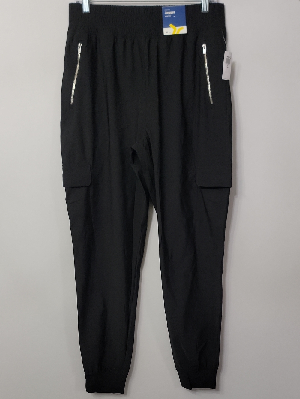 NWT Old Navy Women's M Tall 30x30 High Rise Black Cargo Pocket Joggers
